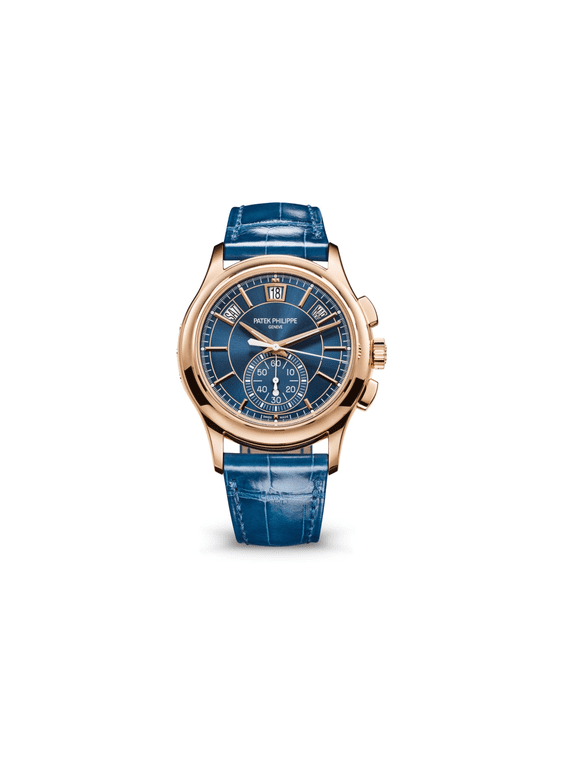 Pre-Owned Patek Philippe Complications 5905R-010 – Rose Gold with Blue Sunray Dial & Alligator Strap