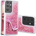 thumbnail image 2 of Case for Galaxy S22 Ultra,Glitter Quicksand Moving Hearts Star Flower Cartoon Animals Flowing Liquid Protective Soft Phone Case for Samsung Galaxy S22 Ultra 5G,6.8" 2022 (Pink Heels), 2 of 15