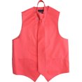 thumbnail image 2 of Men's Solid Color Adjustable Dress Vest & Neck Tie Set for Suit or Tuxedo (Coral, XL), 2 of 3