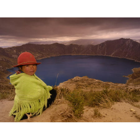 Quichua Indian Child, Quilatoa Crater Lake, Ecuador Print Wall Art By Pete