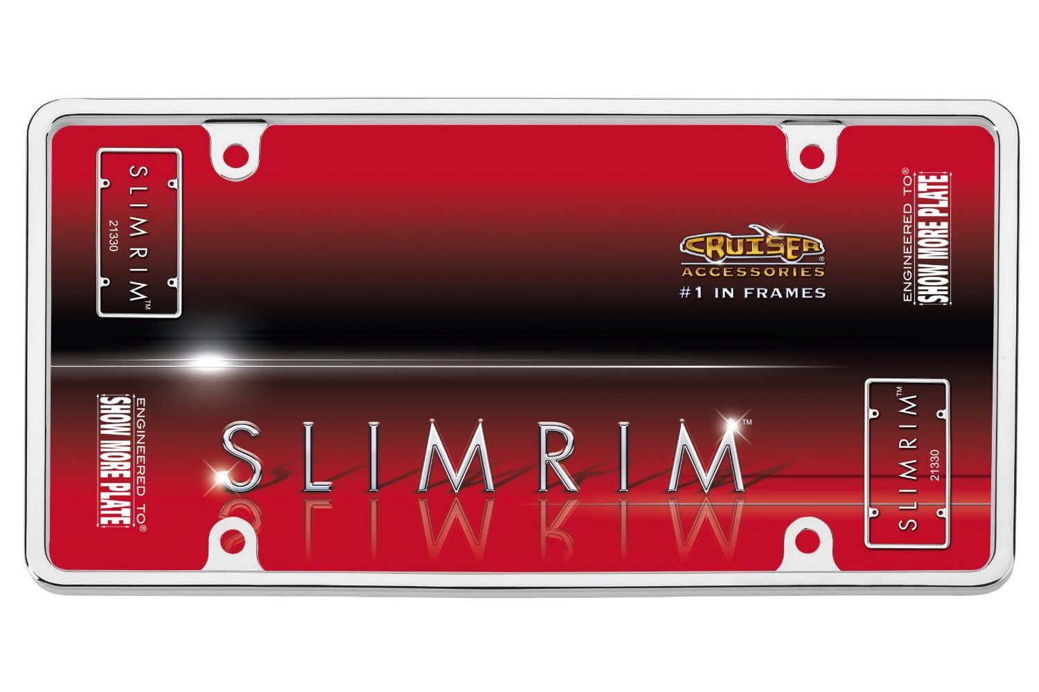 Cruiser Accessories License Plate Frame Slim Rim Chrome 21330 