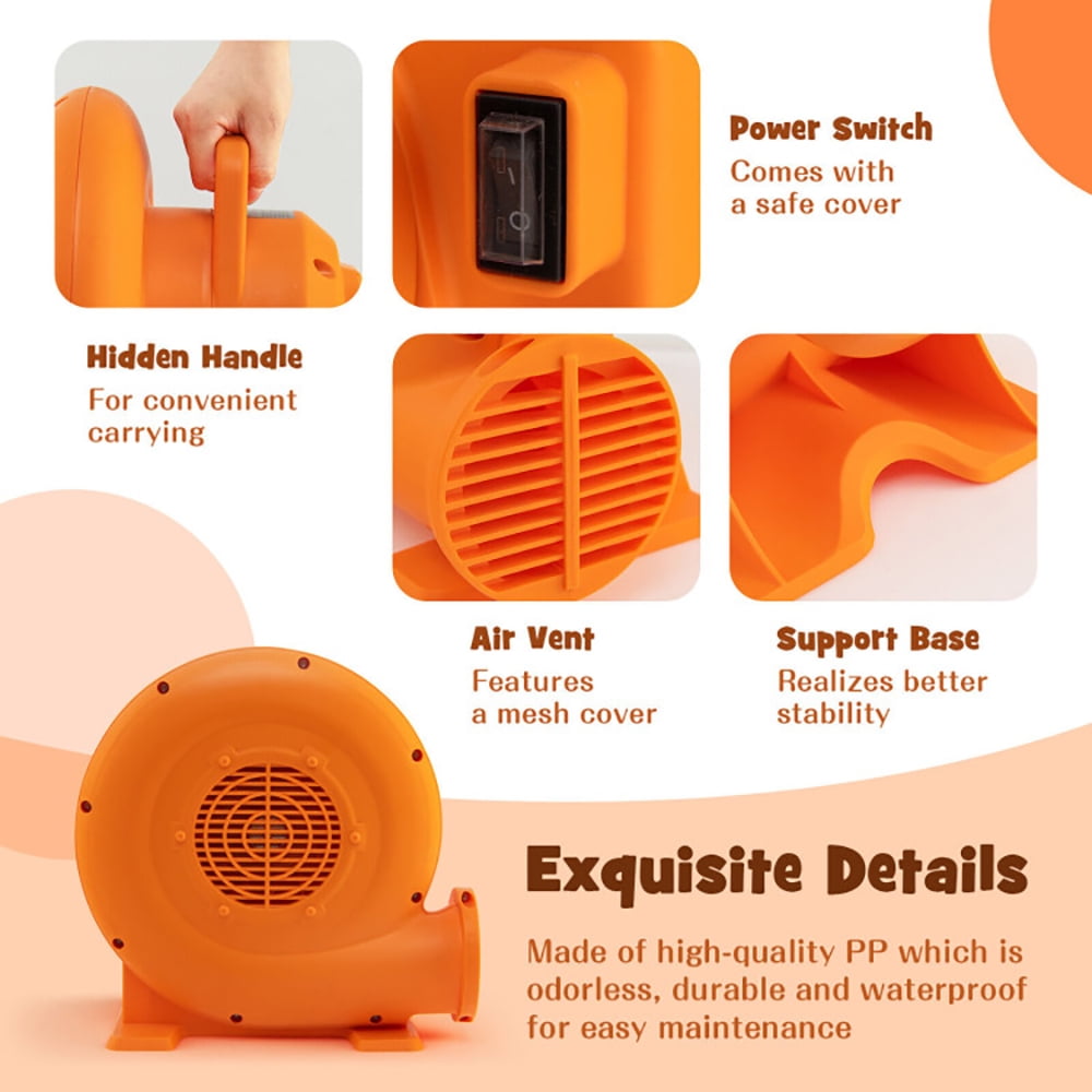 Aimee Lii 550W Air Blower (0.7HP) for Inflatables with 25 feet Wire and GFCI Plug