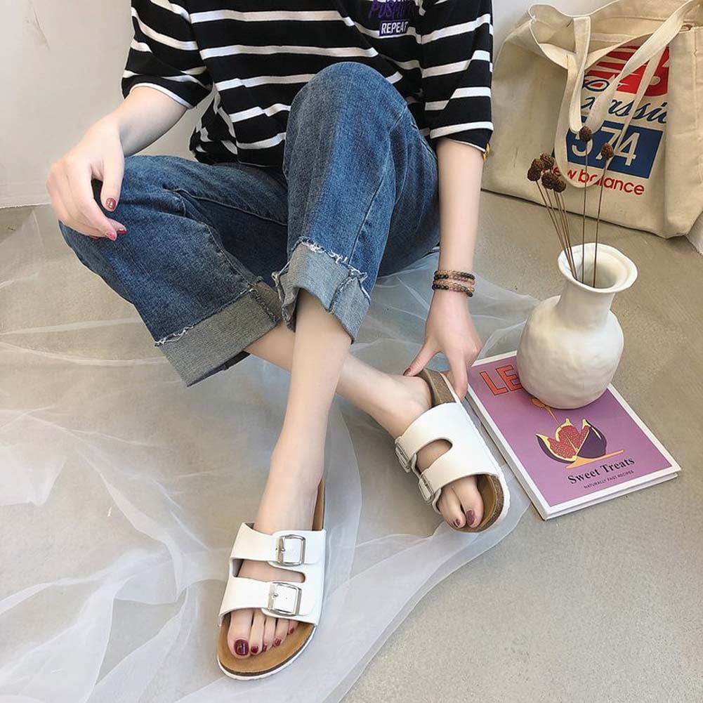 Topcobe Sandals For Women Flip Flops For Women Slippers Womens Summer Shoes Open Toe Flat Sandals Wide Strap Thong Sandals White Us 6 White 6 3