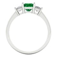 thumbnail image 4 of Three-Stone Engagement Ring for Women - 1.11ct Simulated Emerald in 14K White Gold Promise Ring, 4 of 6