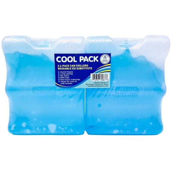 Long Lasting Ice Pack - Great for Breastmilk Bottles Storage and Can Coolers | 4-Can (2 Pack)