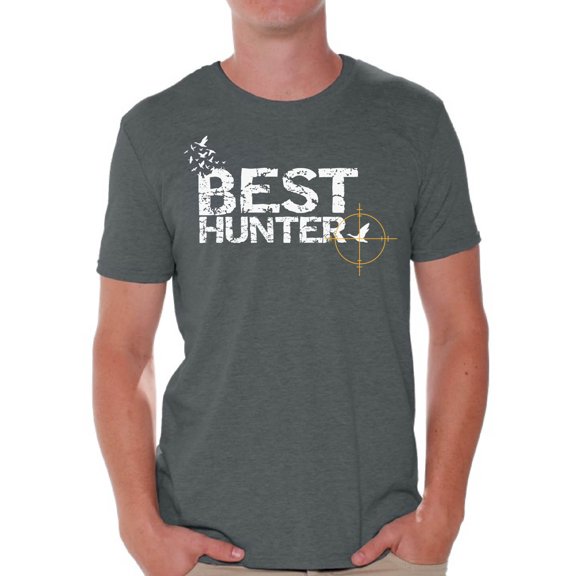 Awkward Styles Best Hunter T Shirt for Men Best Hunter Ever Shirt Hunting Lovers T-Shirt for Him Hunting Shirt for Husband Hunting Birthday Gifts for Dad Deer Hunting Fans Best Hunter Clothes