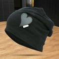 thumbnail image 4 of UDIYO Ear Flap Thick Brimless Windproof Beanie Hat Women Heart Print Riding Knitted Skull Beanie Cap Costume Accessories, 4 of 7