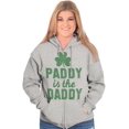 thumbnail image 4 of Funny St Patricks Paddy is the Daddy Zip Hoodie Sweatshirt Women Brisco Brands X, 4 of 6
