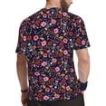 thumbnail image 2 of Wukai Dancing Skeletons Floral Garden Print Men's Short-Sleeved Mesh T-Shirt,Quick-Dry Short Sleeve Workout T-Shirt-Large, 2 of 8