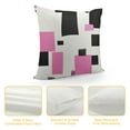 thumbnail image 4 of JEUXUS  Geometric Throw Pillow Cover,Modern Square Pillow Cover Pink White Black Grey Cushion Cover,3D Ombre Abstract Artwork Accent Pillow Case Living Room Decor, 4 of 5