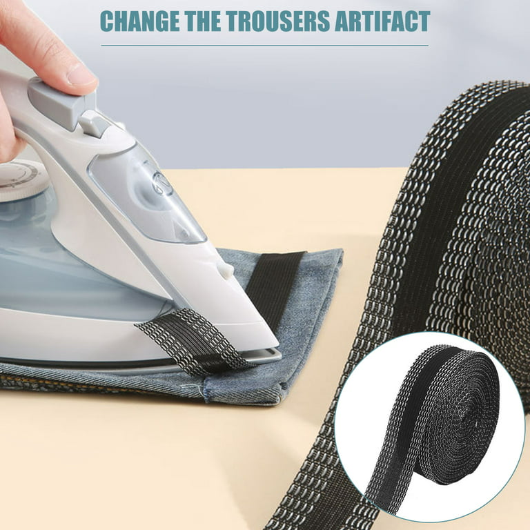 Protoiya Iron-On Hem Clothing Tape Adhesive Pants Hem Tape Fabric Fusing  Tape Iron-on Hemming Tape Roll for Clothes Pants (Black, 1 Inch x 5.5 Yard)  