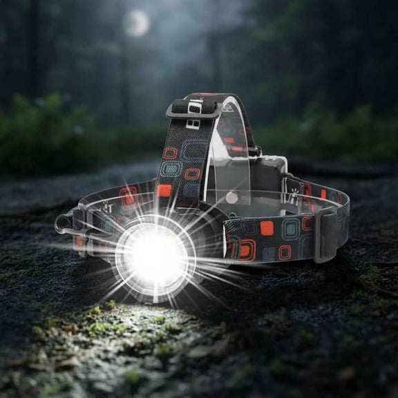 Super Bright LED Headlamp with White Light, Adjustable Headlight Flashlight, Waterproof Head Torch for Running, Camping, Hiking