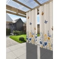 thumbnail image 3 of nqOlkjepod Outdoor Curtains for Patio Waterproof, Spring Flowers Outdoor Privacy Panels Grommet, Summer Rustic Butterfly Botanical Beige Blackout Outside Curtains for Porch/Cabana 54"x84", 2 Panels, 3 of 8