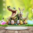 thumbnail image 6 of DefiDgd Easter Colorful Eggs Table Standing Sign,2D Acrylic Desktop Ornament,Crocodile Decor Accessories for Living Room Holiday Party Home Office(D), 6 of 6