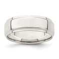 thumbnail image 1 of 925 Sterling Silver 7mm Flat with Step Edge Size 9 Band Ring, 1 of 2