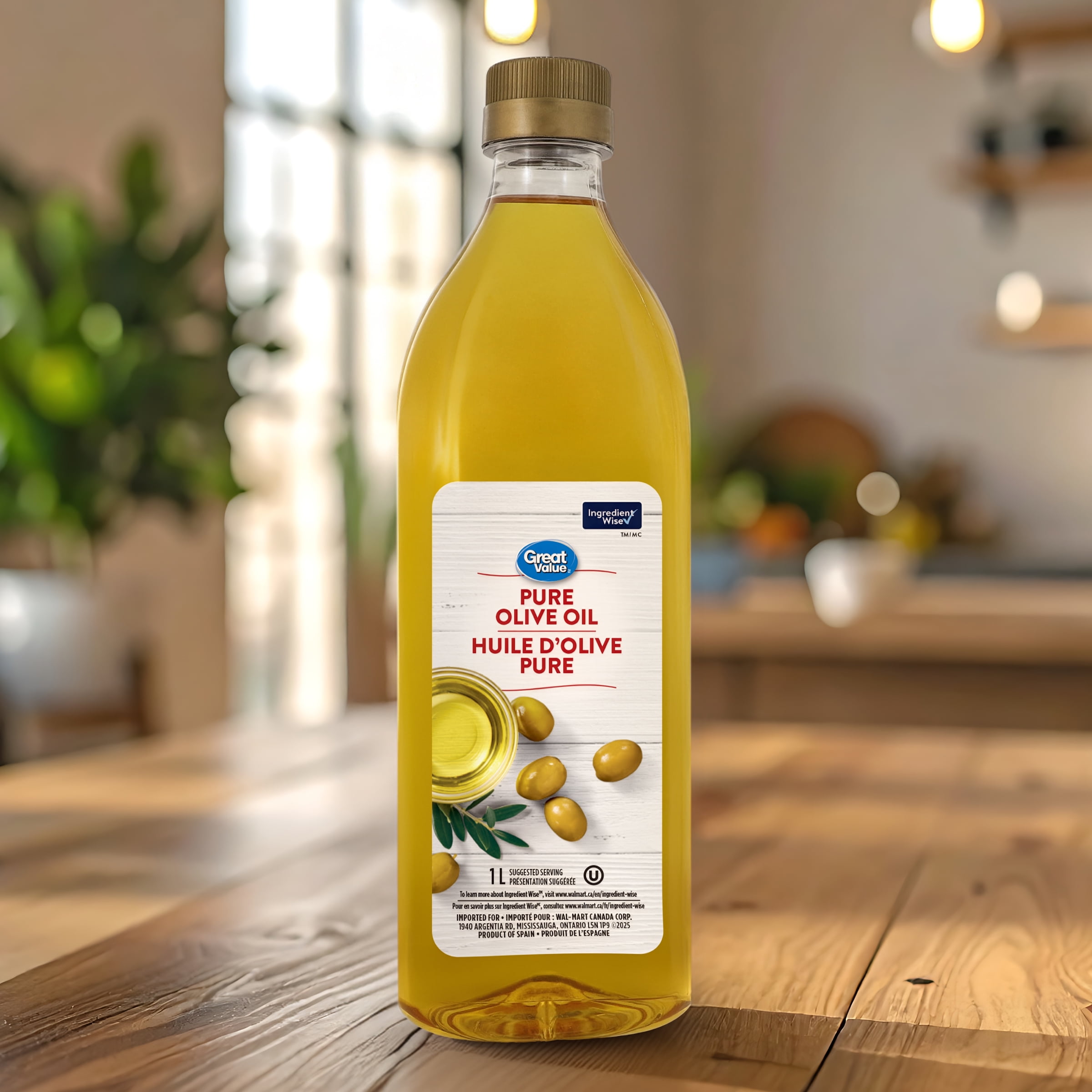 Huile d'olive pure Great Value 1 litre