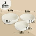 thumbnail image 4 of Juvale Small Round Cotton Rope Storage Baskets - Nesting Storage Bin Pack - Cotton Woven Basket for Home Organizing - White, Pack of 3, 6.5 x 2.9 in/7.5 x 3 in/8.2 x 3.2 in, 4 of 10