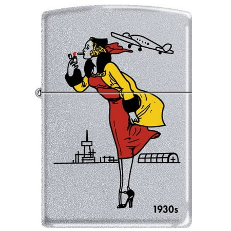 - zippo 1930s windy girl satin chrome windproof lighter