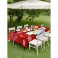 thumbnail image 3 of Outdoor Tablecloth with Umbrella Hole and Zipper, Christmas Red Rectangle Table Cloth 54x80 Inch Waterproof Tablecloth, Cute Snowman Xmas Balls Winter Snowflake Picnic Table Cover for Patio Camping, 3 of 7