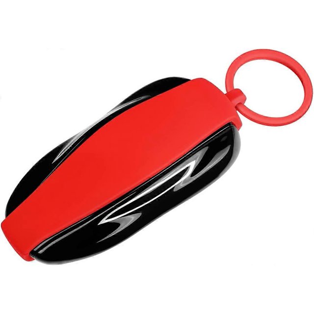 Funda para llavero de Tesla Model Y, funda protectora de silicona para llavero de coche con llavero para accesorios de Tesla Model Y (rojo, Model Y)