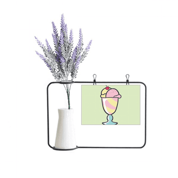 Cherry Sweet cup ice cream Artificial Lavender Flower Vase Bottle Card