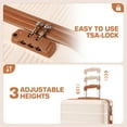 thumbnail image 4 of COBIZI 3 Piece Hardshell Luggage Set, Suitcase Set with Spinner Wheels and TSA Lock, 20/24/28 in, Beige, 4 of 7