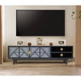 thumbnail image 4 of Furniture of America Kanan Art Deco Solid Wood 2-Door TV Stand in Black, 4 of 8