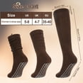 thumbnail image 7 of Bocaoying 4 Pairs Women's Scrunch Slouch Socks with Grips, Breathable & Stretchy Long Casual Socks Non-Slip for Pilate, Barre, Yoga, Gym, US Size 5-10, 7 of 7