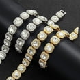 thumbnail image 2 of Iced Out Rhinestone Cuban & Tennis Chain Necklace for Men Women, Gold Silver Tone Bling Fashion Jewelry, 16-30 Inch, 2 of 3