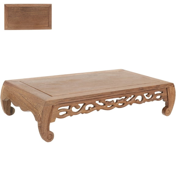 KALLORY Coffee Color Wood Stand Retail Stores 1Set 10.6In