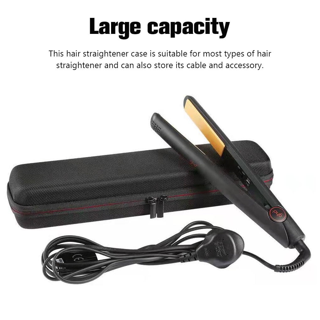 Travel Hair Straightener Storage Box Anti drop Portable EVA Straightening Iron Hairstyling Tool Carrying Case Holder Accessories Black