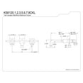 thumbnail image 5 of Kingston Brass KS6120CKL Kaiser Double-Handle Wall Mount Bathroom Faucet, Matte Black, 5 of 8