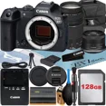 thumbnail image 1 of Canon EOS R7 Mirrorless Camera with RF-S 18-45mm + EF 75-300mm Lens + 128GB Memory Card + Case + ZeeTech Accessory Bundle, 1 of 5