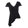 thumbnail image 1 of Camiseta casual para mujer Perfecl con Cuello en V Negro Plus Tamaño XL-5XL, 1 of 8