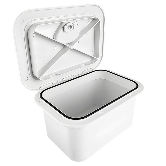 Zxpjkyu Marine Deck Storage Box Container White Lockable Built in Waterproof Lightweight