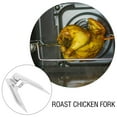 thumbnail image 3 of Fourchette à Rôtissoire Grill Friteuse à Air Chaud Pièces en Acier Inoxydable Rôtissage Poulet Fourchette Poisson Viande Fournitures Grillées Four Rôtissage Accessoires de Cuisine Poulet Rotatif, 3 of 5