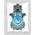 thumbnail image 1 of Hamsa Tapestry, Evil Eye Inside the Hand of Fatima Spiritual Esoteric Protection Ancient Icon, Wall Hanging for Bedroom Living Room Dorm Decor, Black Blue White, by Ambesonne, 1 of 1