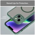 thumbnail image 6 of Allytechgroup iPhone 13 Case Compatible with Magsafe, Matte Transparent Anti-Scratch Shock Absorb Drop Protection Rugged Magnetic Phone Case for Apple iPhone 13, Green, 6 of 7