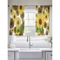 thumbnail image 4 of Spring Flowers Sheer Curtains 45 Inch Length 2 Panels Set, Farmhouse Botanical Brown Yellow Daisy Voile Window Treatment Rod Pocket Small Kitchen Curtains Drapes for Bedroom 52"x45"x2, 4 of 7