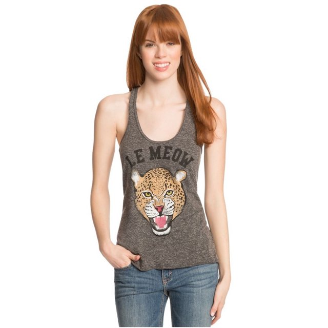 Aeropostale - Camiseta sin mangas para mujer, color gris, grande Aeropostale Camiseta sin mangas