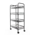 thumbnail image 6 of Ktaxon 4 Tier Organizer Metal Rolling Storage Shelving Rack Kitchen Wire Shelf, Black, 6 of 7