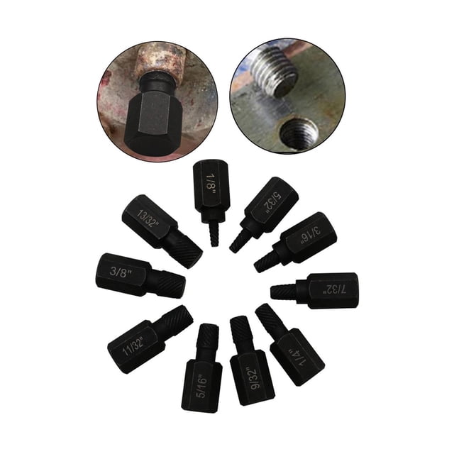 Extractor de tornillos dañados shamjiam de acero 10 Uds broca con mango hexagonal alta dureza