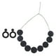 thumbnail image 3 of Conjunto de aretes y collar con diseño de los años 50, accesorios de vestuario, lunares blancos y negros, 3 of 7