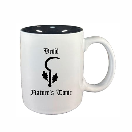 D&D Coffee Mug, Druid Natures Tonic 11oz Ceramic Coffee Cup Teacup with Handle, Dungeons Dragons Gifts DND