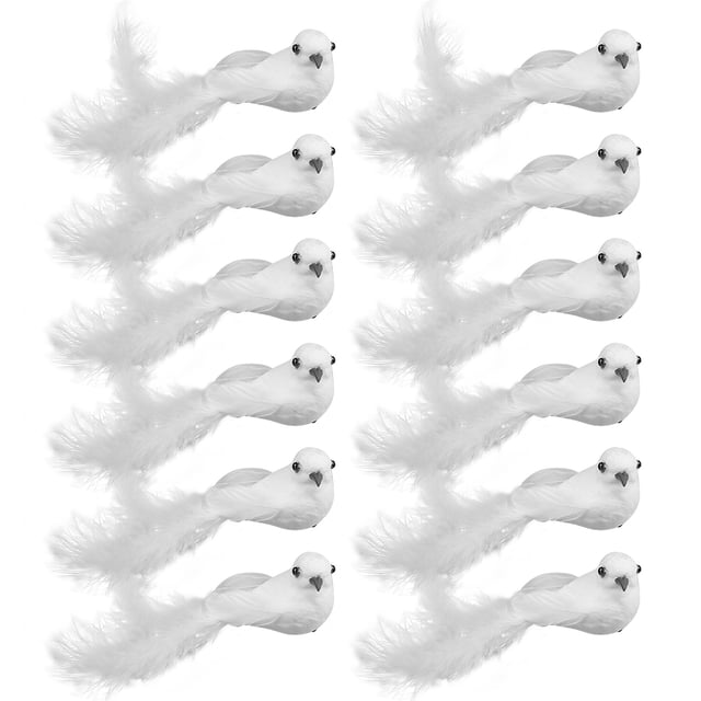 Venue Layout Props Decoration White Simulation Bird Ornaments Crafts Party Pigeon Wedding Home Feathers Artificial Birds