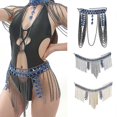 thumbnail image 4 of Cadena de bikini de cristal con borlas de aleación, cadena para el cuerpo, cadena para el hombro multicapa, 4 of 5