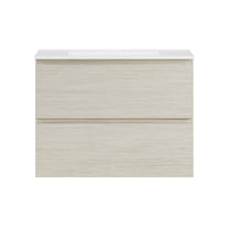 Liberte 30" Wall-Mounted Bathroom Vanity in White Oak with 3-Hole Widespread Sink Top