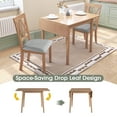 thumbnail image 2 of EUROCO 3-Piece Dining Table Set for 2,Rectangular Solid Wood Dining Table with Drop Leaf,2 Dining Upholstered Chairs and MDF Board,Perfect for Small Space, Easy Assembly,Natural, 2 of 7