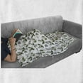 thumbnail image 6 of Scandinavian Soft Flannel Fleece Throw Blanket, Simplistic Foliage Composition Fresh Blossoming Plants of Spring, Cozy Plush for Indoor and Outdoor Use, 70" x 90", Olive Green and White, by Ambesonne, 6 of 6