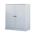 thumbnail image 2 of Palace Imports 100% Solid Wood 3-shelf Bookcase with Adjustable Shelves and Solid Doors, White, 2 of 5